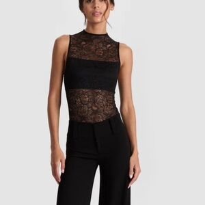 Alice and Olivia Nichol lace bodysuit